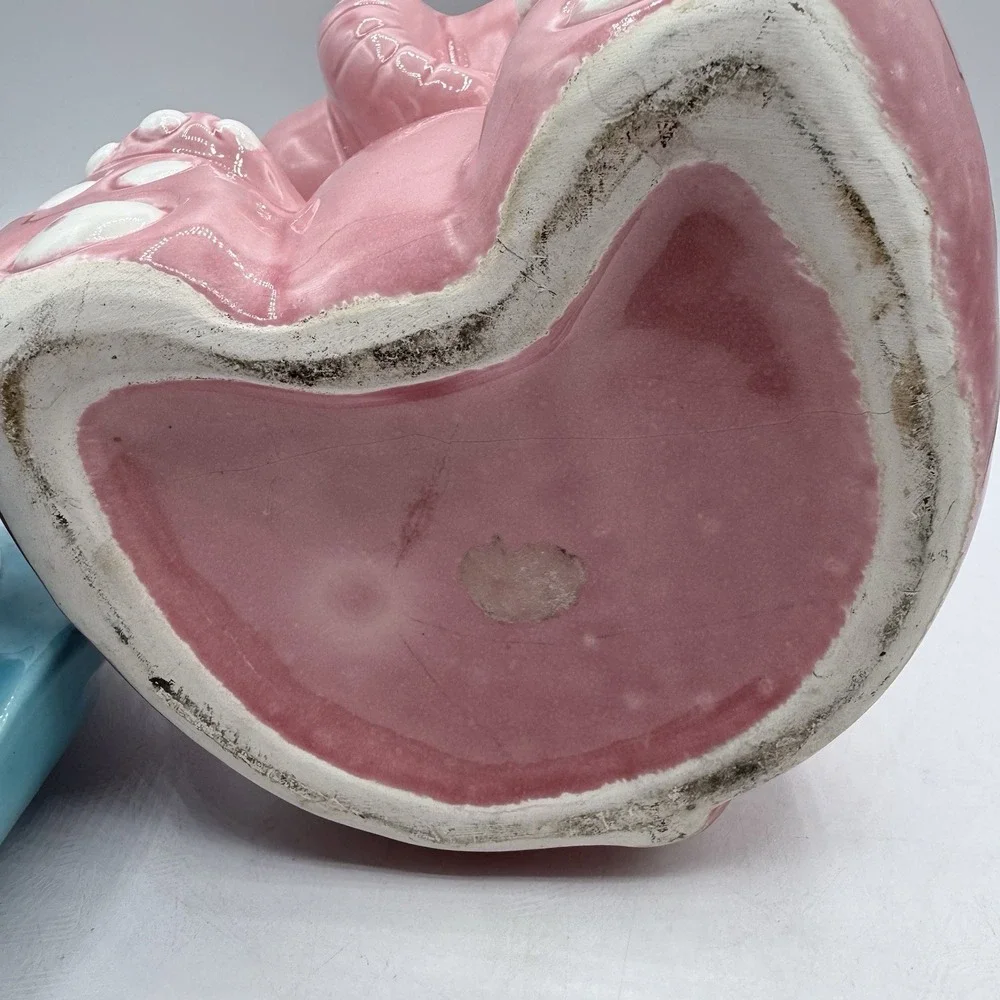 Vintage Pink Elephant Cookie‎ Jar Top Hat Ceramic Kitsch MCM 1950s Rare 12